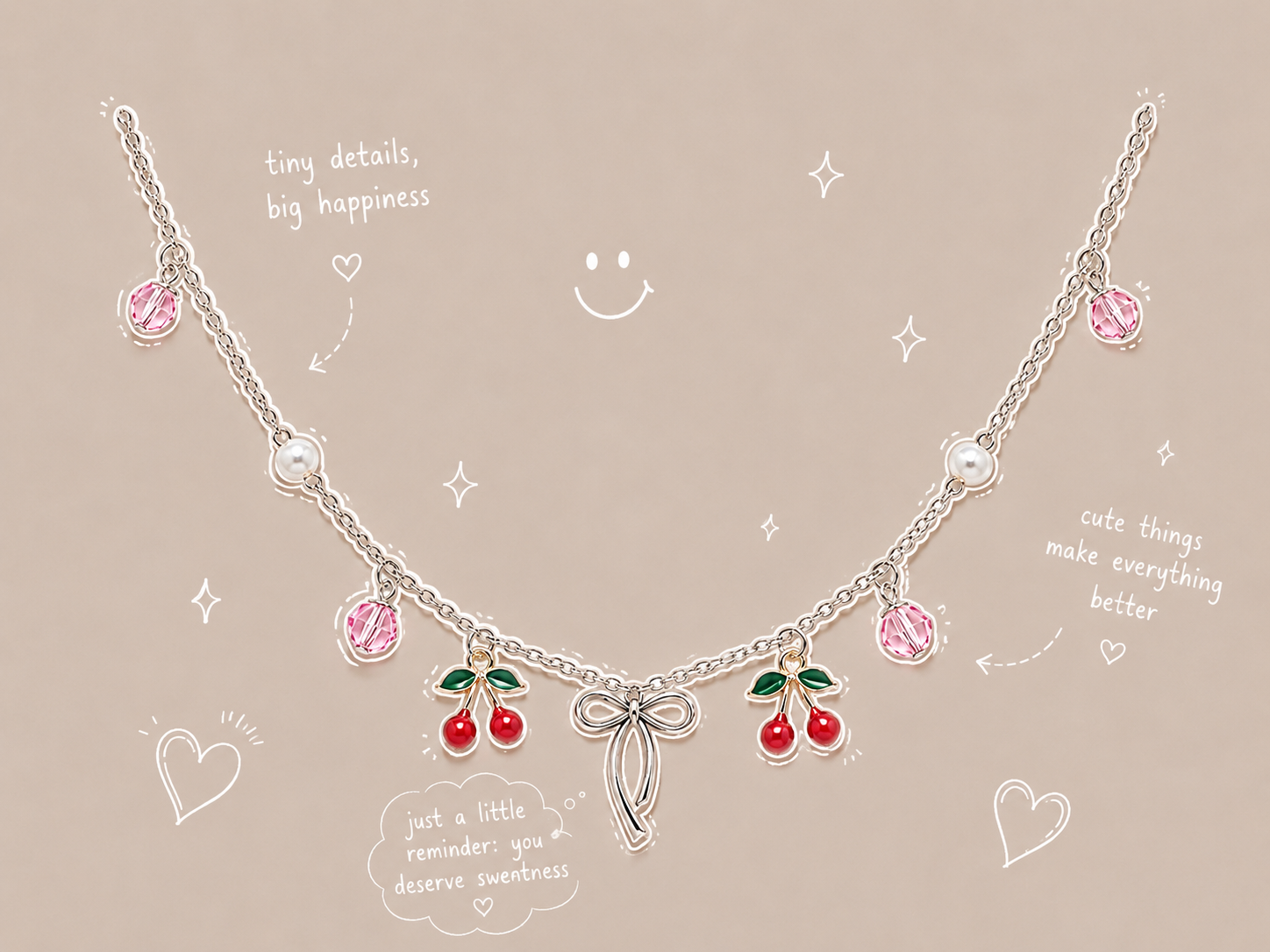 گردنبند مینیمال Cherry bliss سبک و شریک