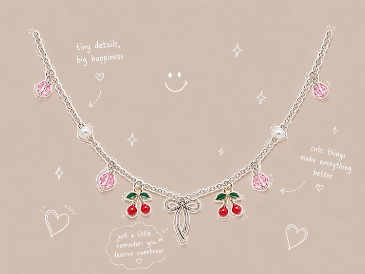 گردنبند مینیمال Cherry bliss سبک و شریک